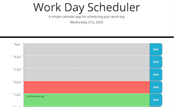 Workday Scheduler